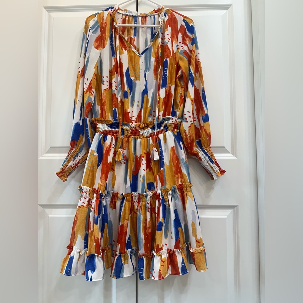Colorful Abstract Print Dress